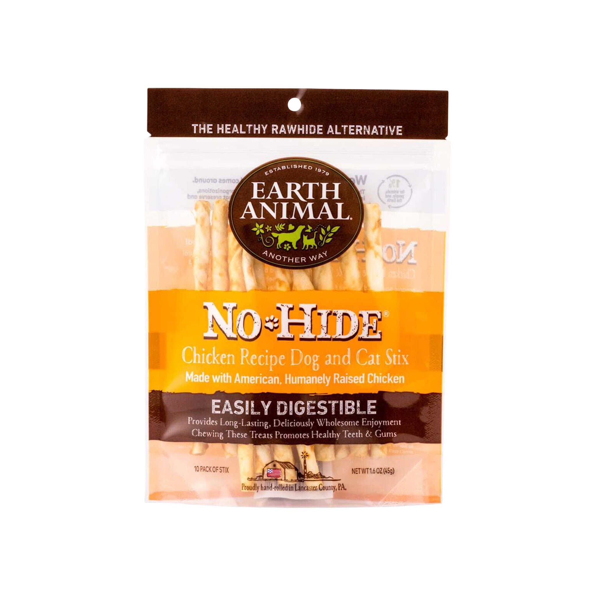 Earth Animal No-Hide Easily Digestible Rawhide Alternative Dog & Cat Stix Chews