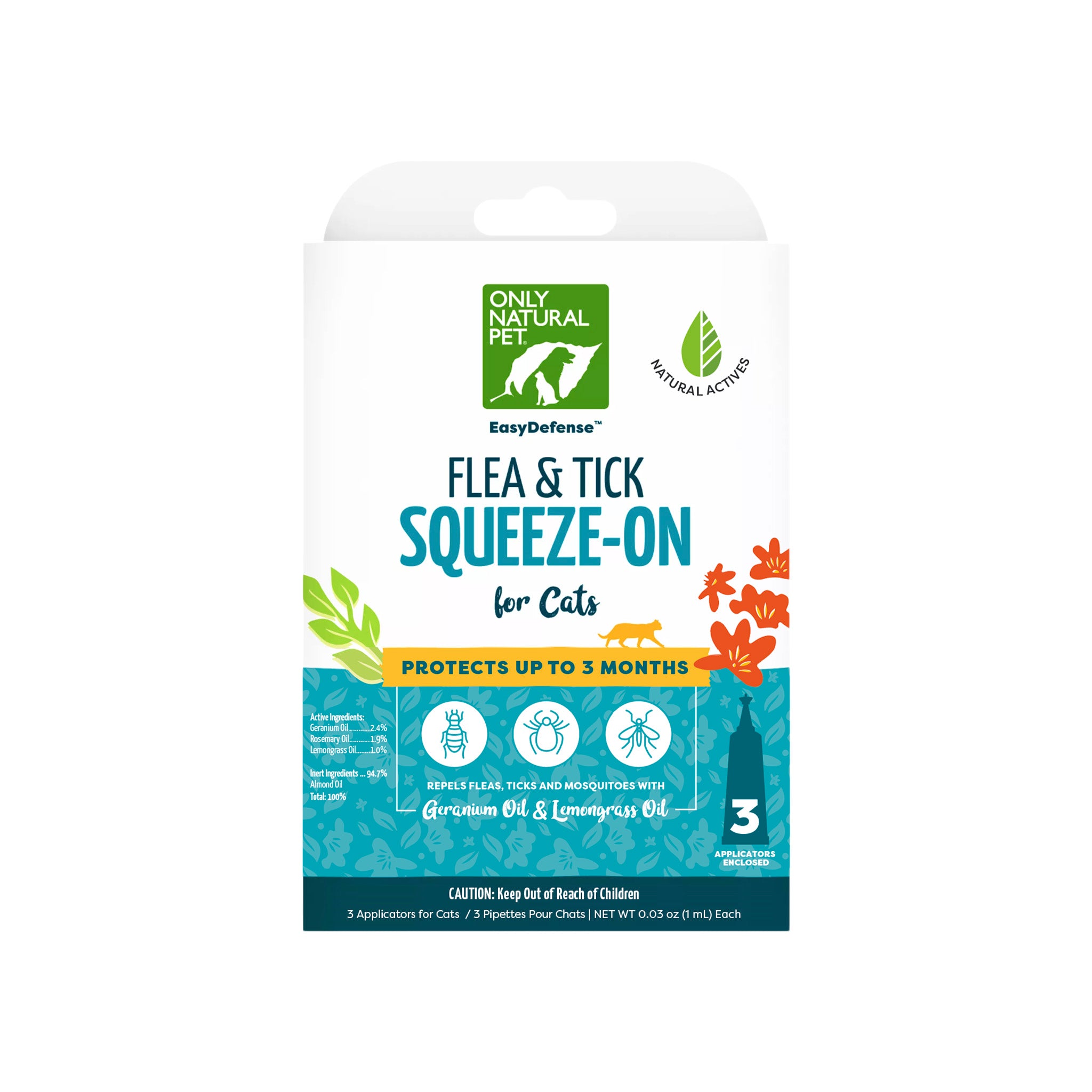 Only Natural Pet EasyDefense Herbal Squeeze-On Flea Treatment for Cats