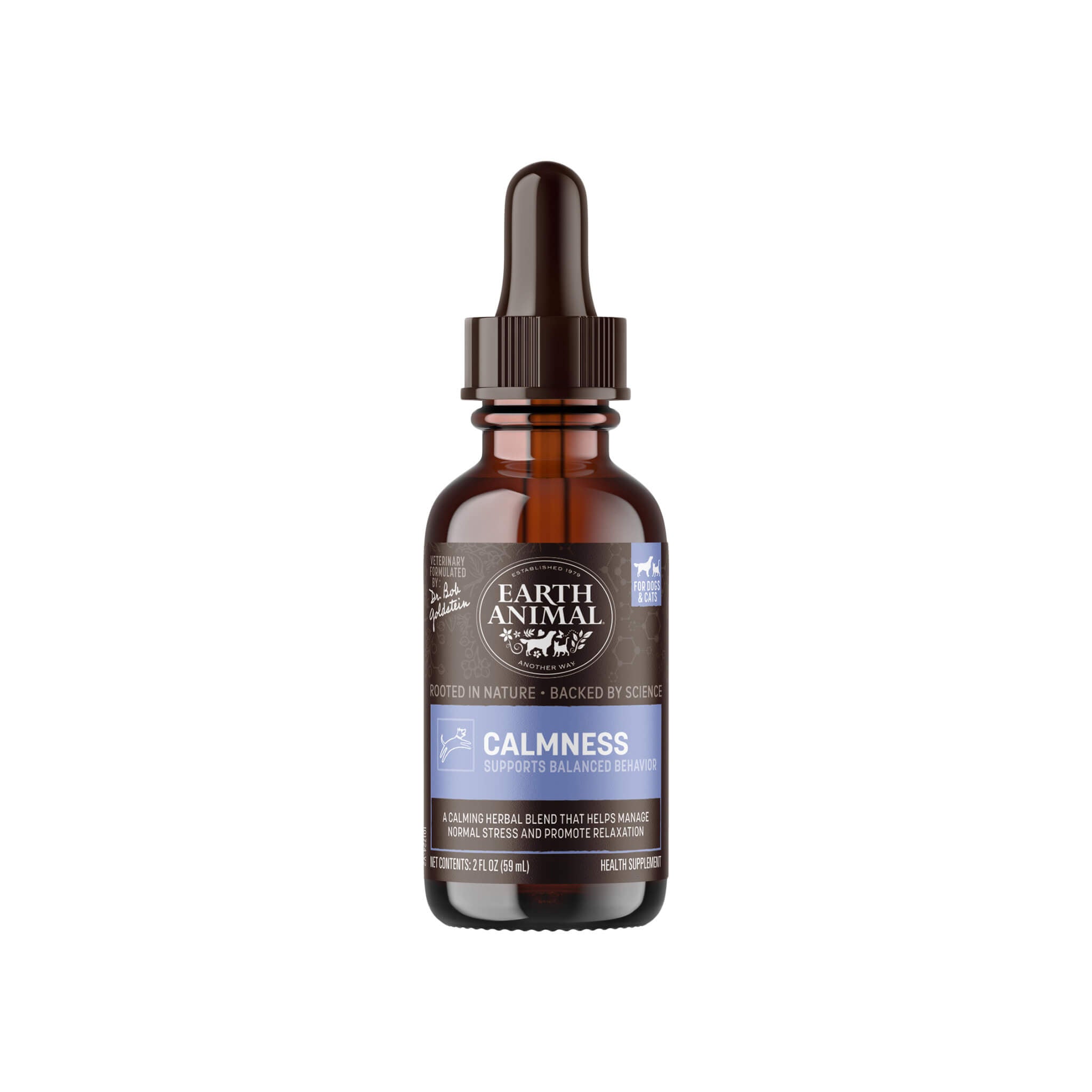 Earth Animal Organic Herbal Remedies Calmness Tincture for Dogs