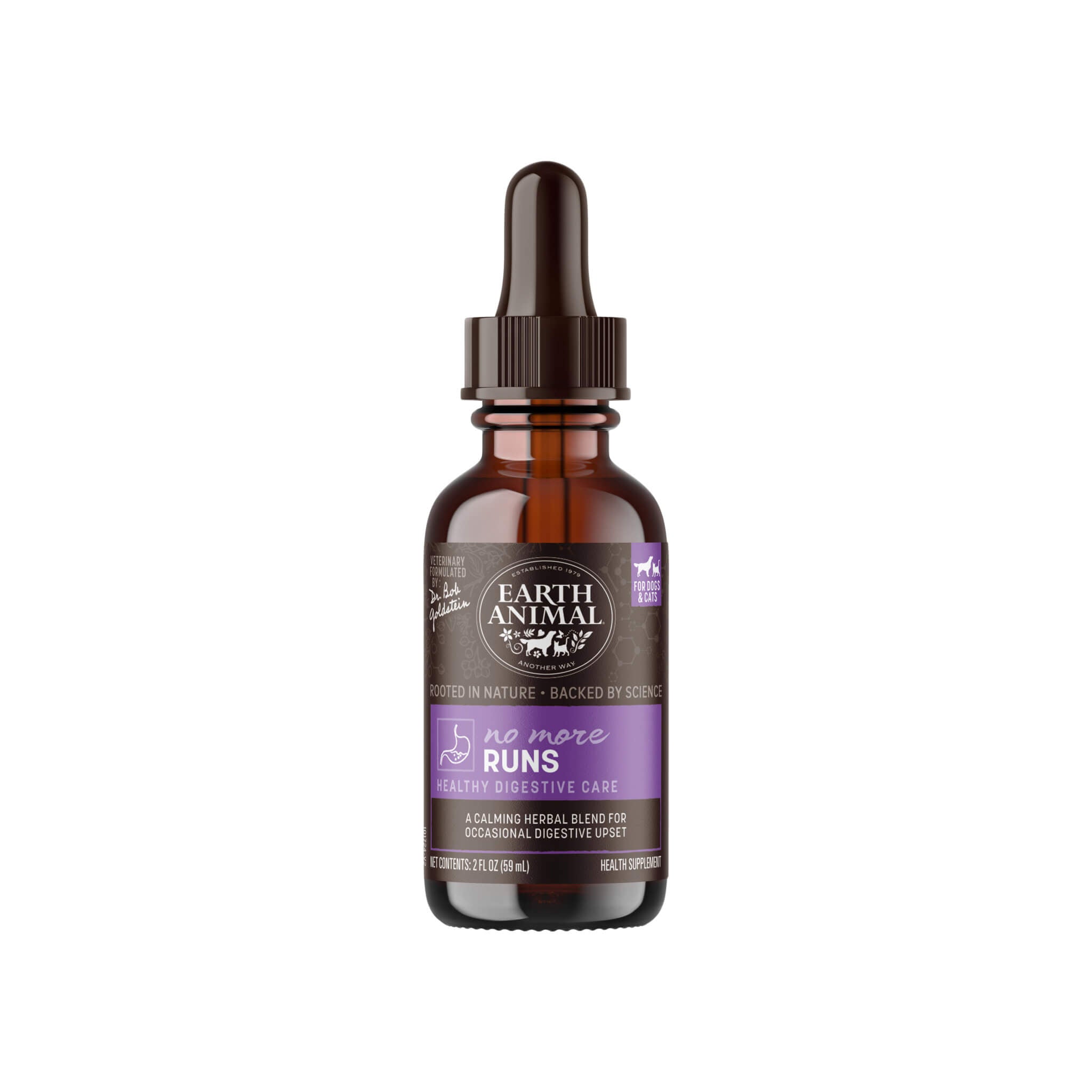 Earth Animal Organic Herbal Remedies No More Runs Tincture for Dogs