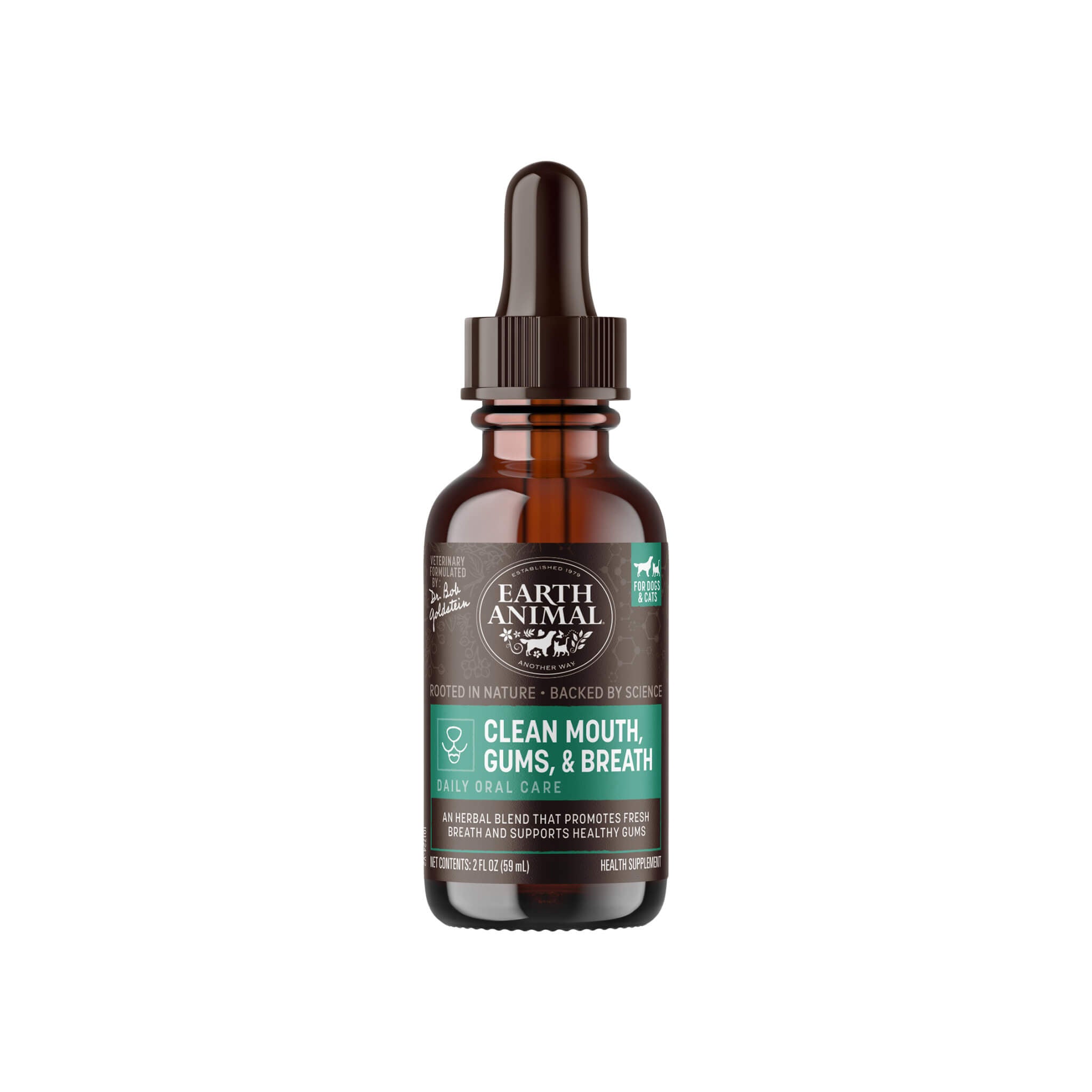 Earth Animal Organic Herbal Remedies Clean Mouth, Gums & Breath Tincture for Dogs
