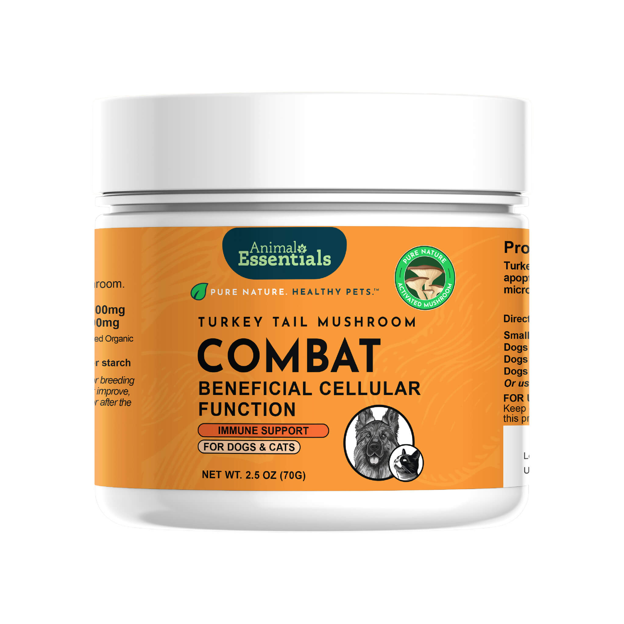 Animal Essentials COMBAT Mushroom Powder for Dogs & Cats