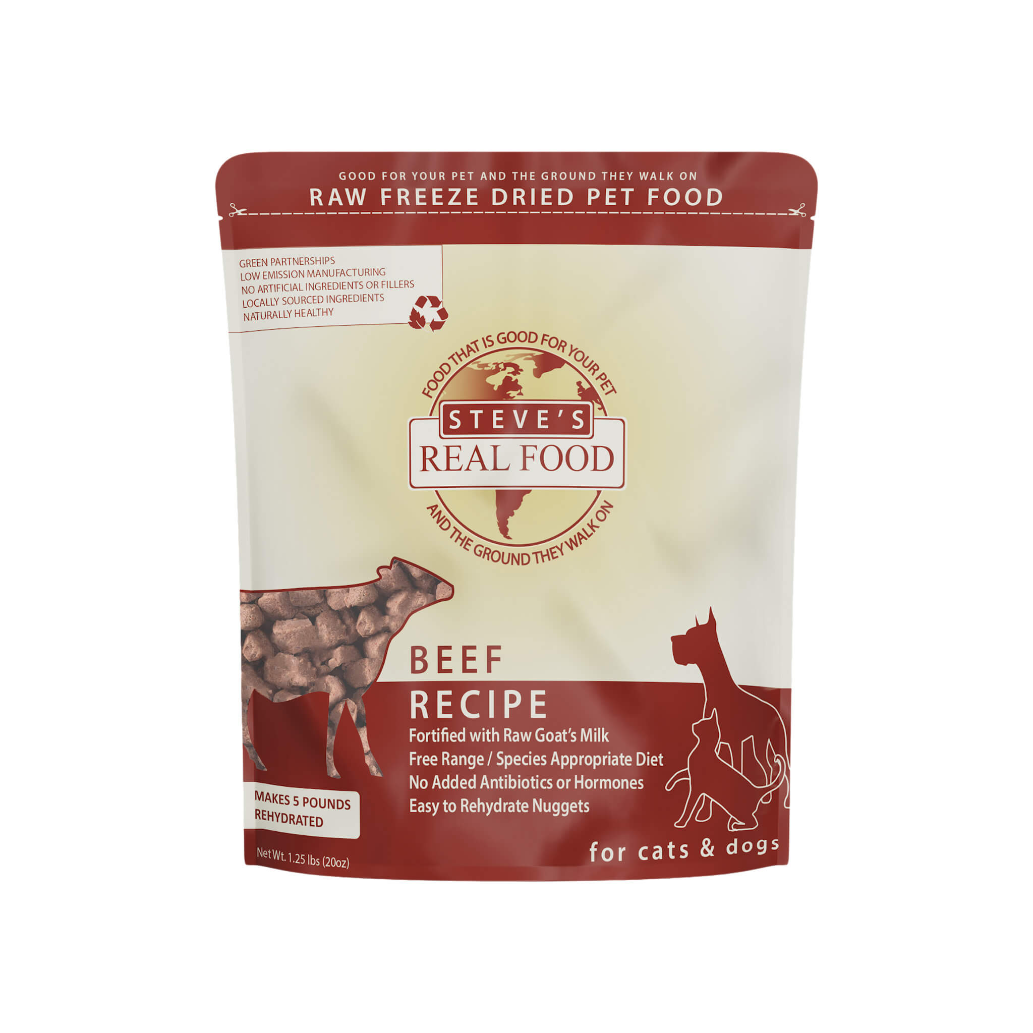 Steve's Real Food 1.25 lb Freeze Dried Nuggets for Dogs