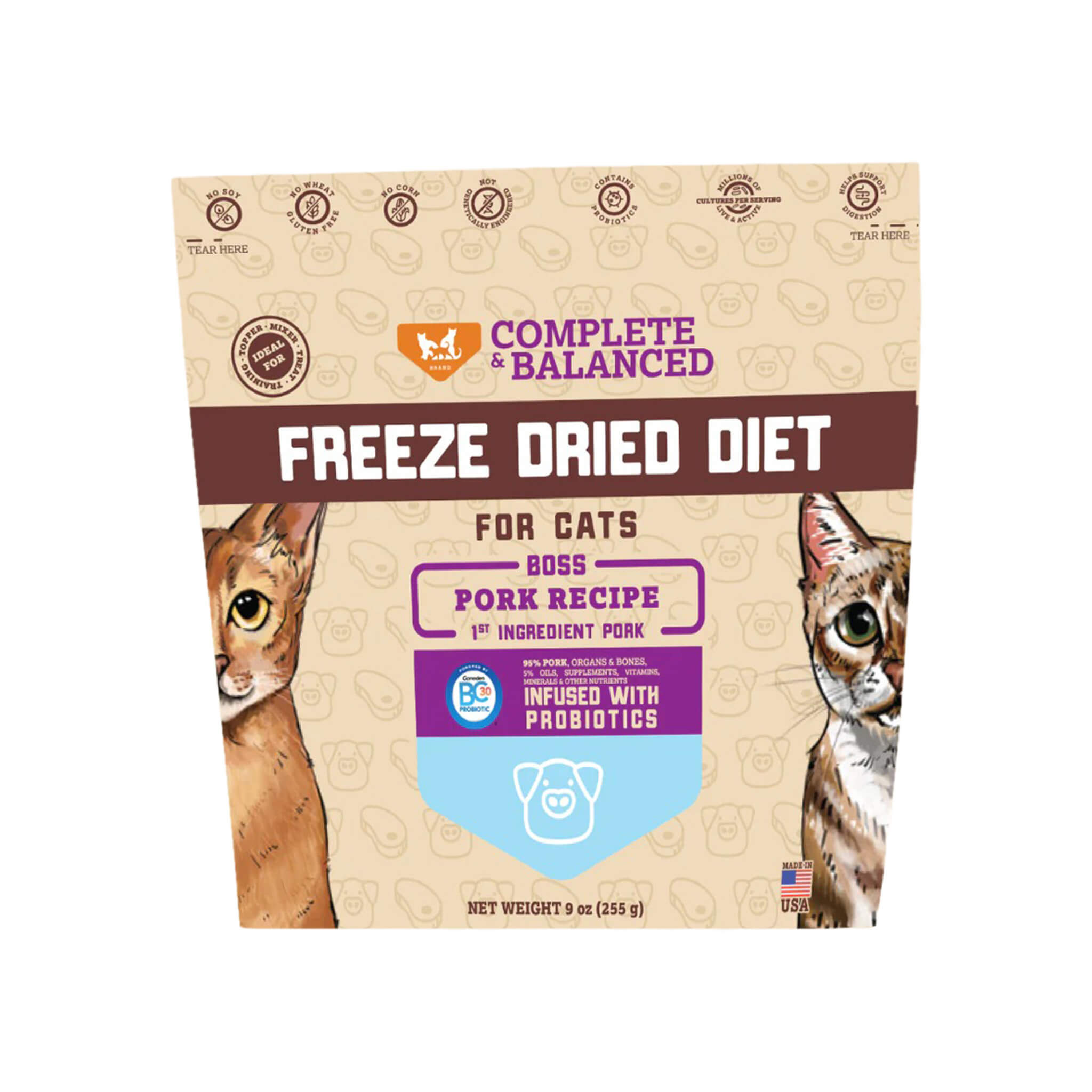 Boss Cat Freeze Dried Cat Food & Topper with Probiotics