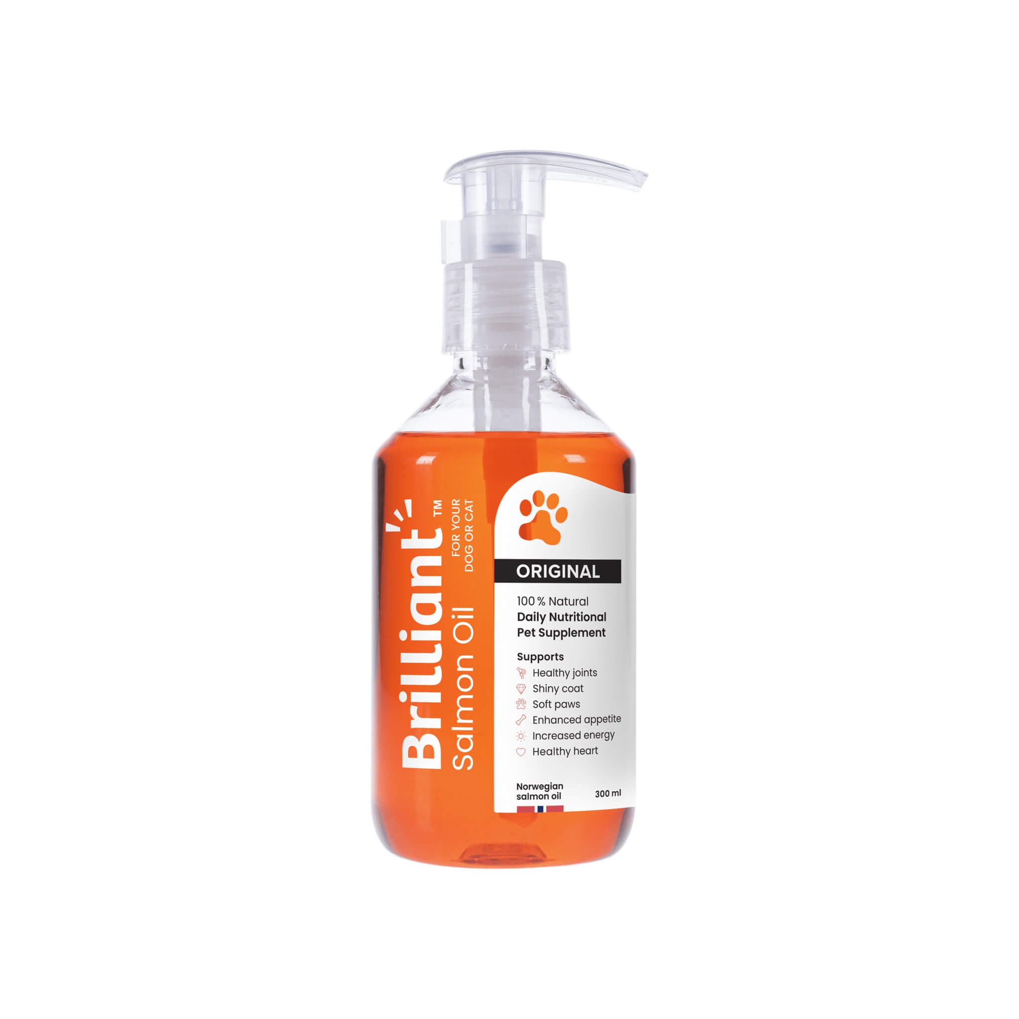 Brilliant Salmon Oil Daily Nutritional Supplement for Dogs & Cats
