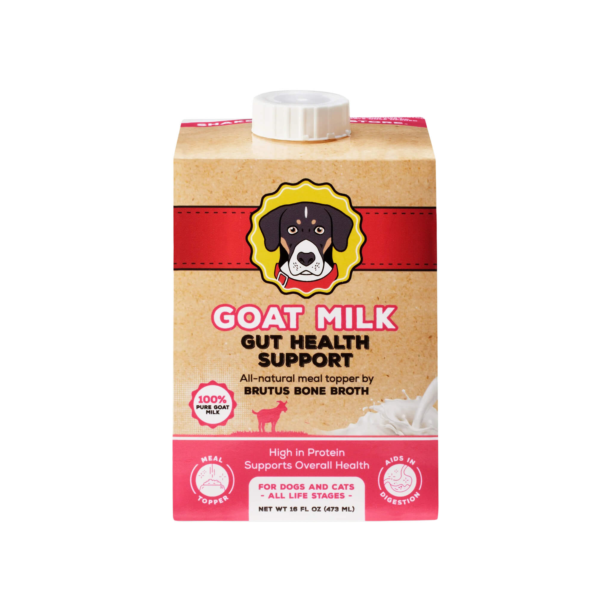 Brutus Bone Broth Goat Milk Gut Health Support Dog Food Topper
