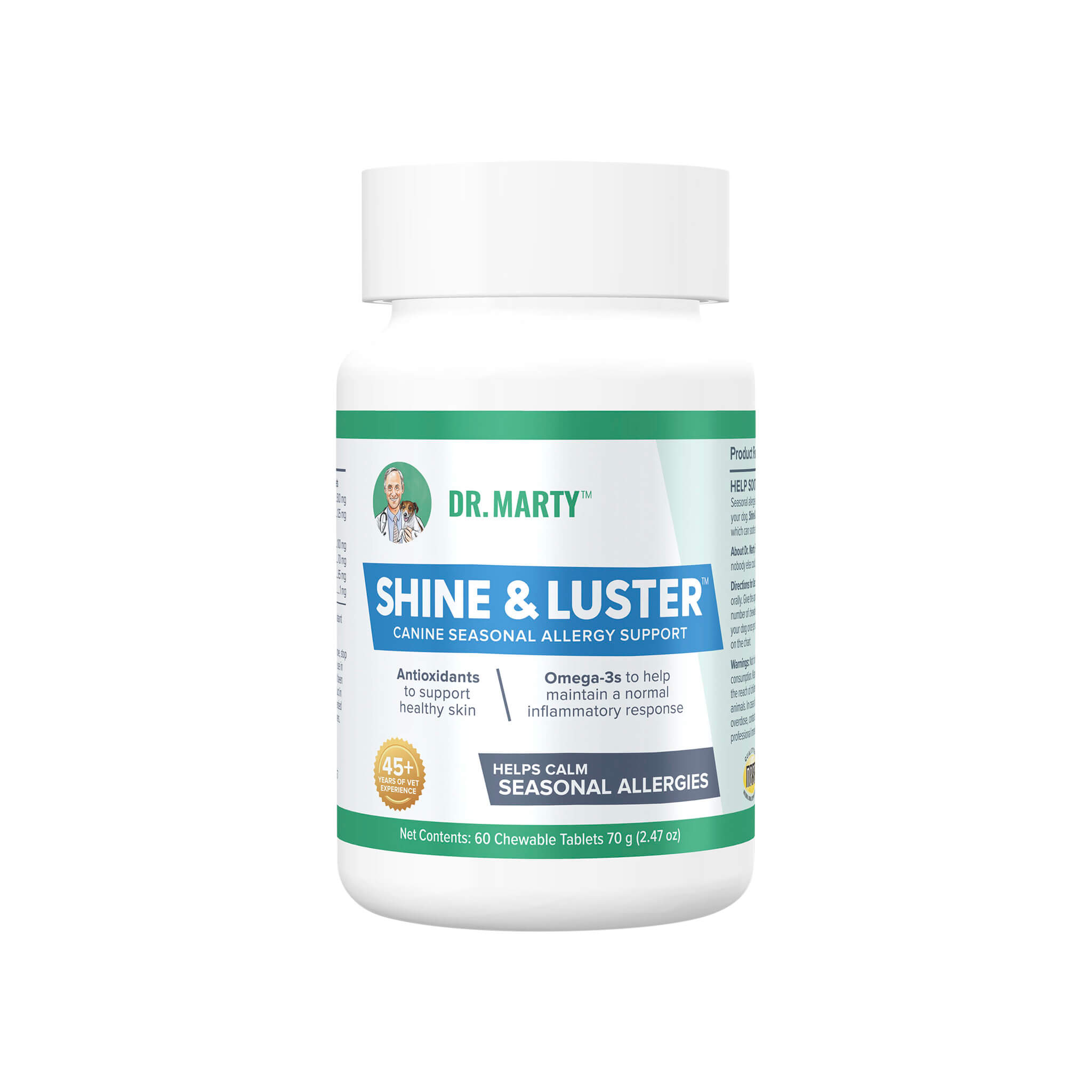 Dr. Marty Shine & Luster Canine Seasonal Allergy Support Chewable Tablets