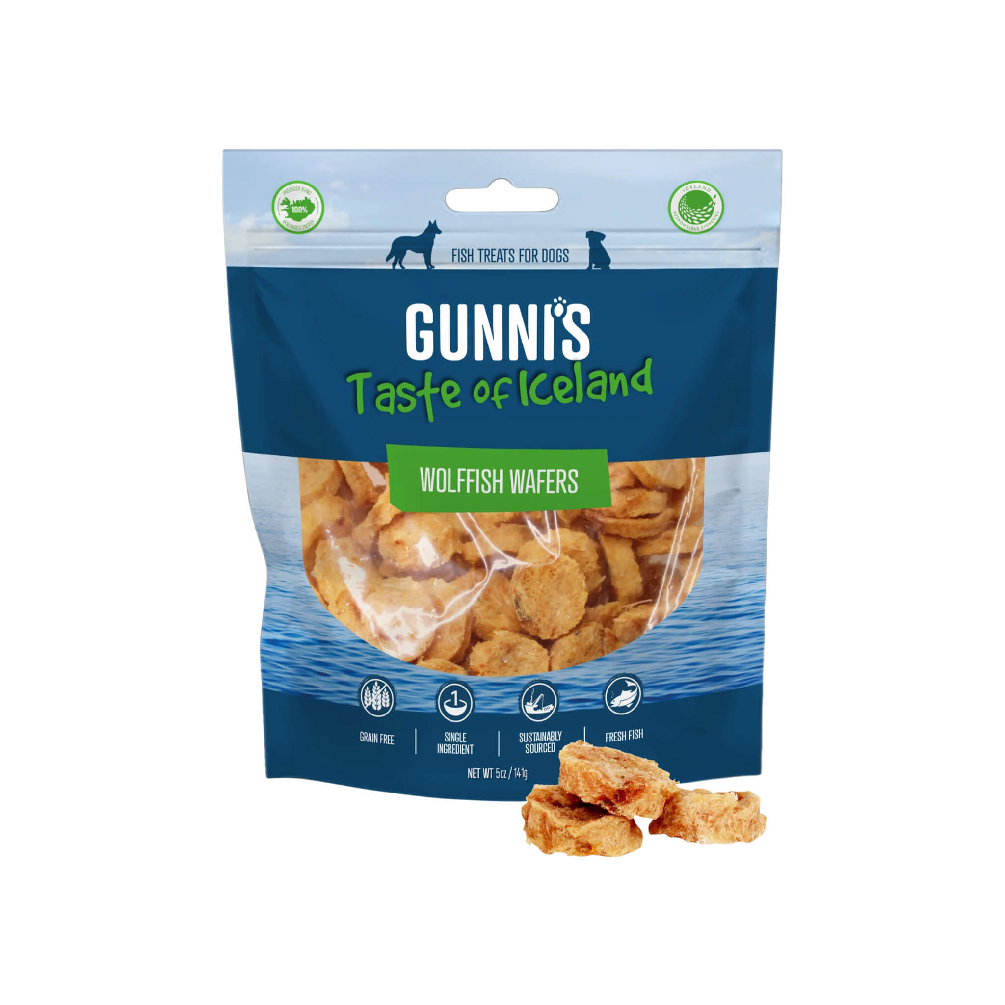 Gunni's Taste of Iceland Fish Wafers Dog Treats