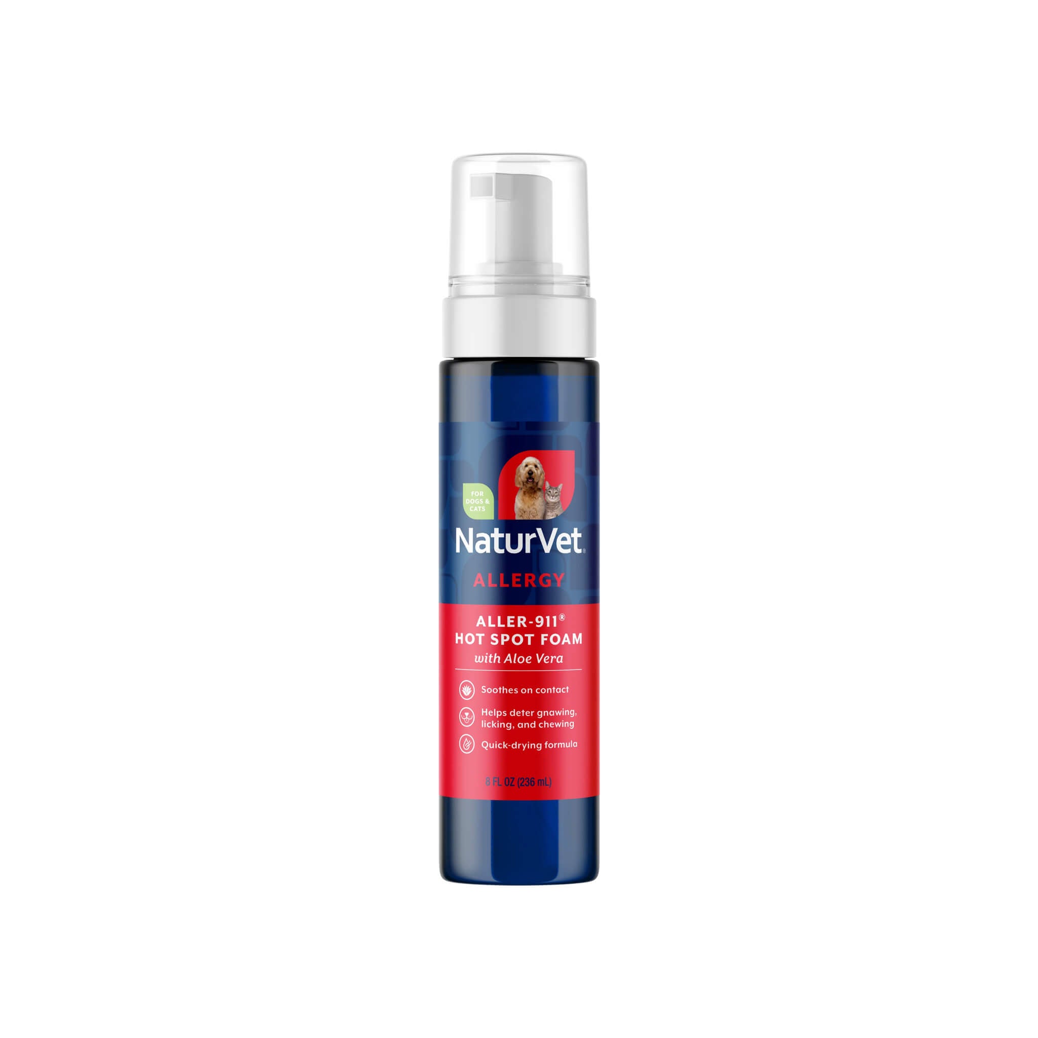 NaturVet Aller-911 Allergy Aid Hot Spot Foam for Dogs & Cats