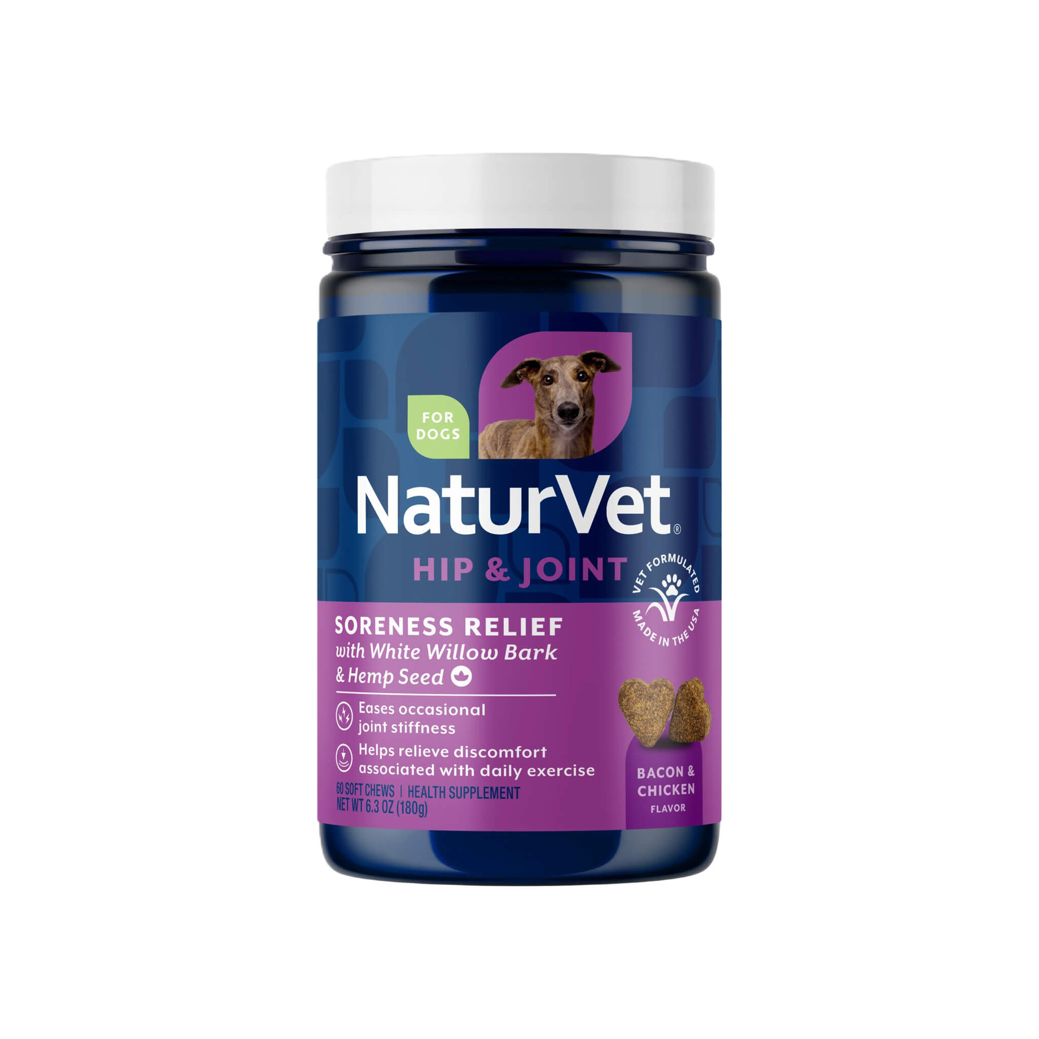 NaturVet Hemp Aches & Discomfort Soft Chews for Dogs