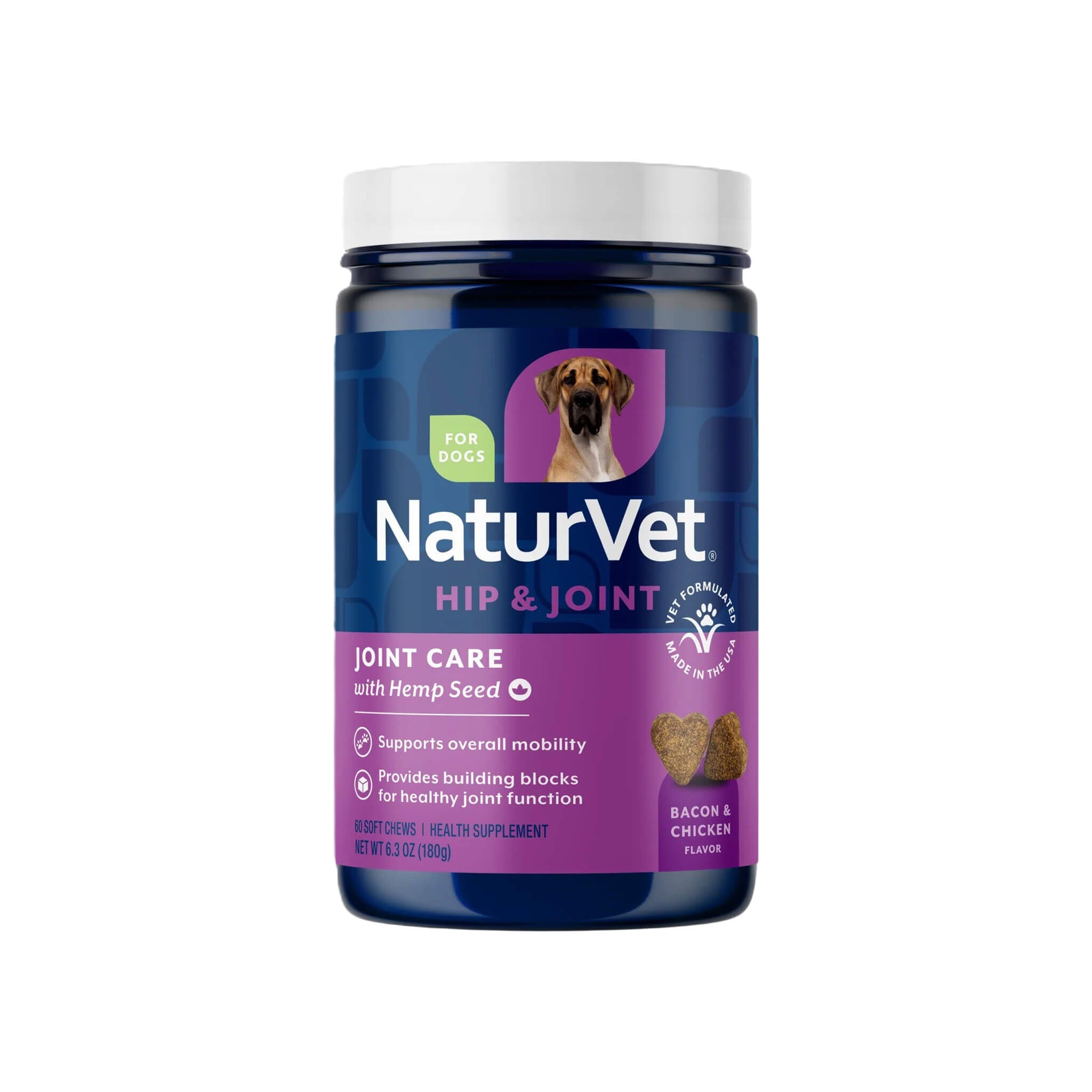 NaturVet Joint Care With Hemp Seed Soft Chews for Dogs