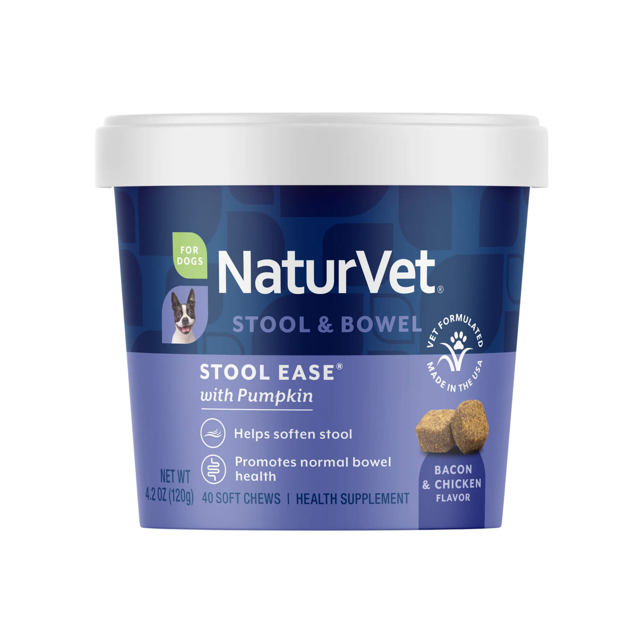 NaturVet Stool Ease Stool Softener Plus Pumpkin Soft Chews for Dogs