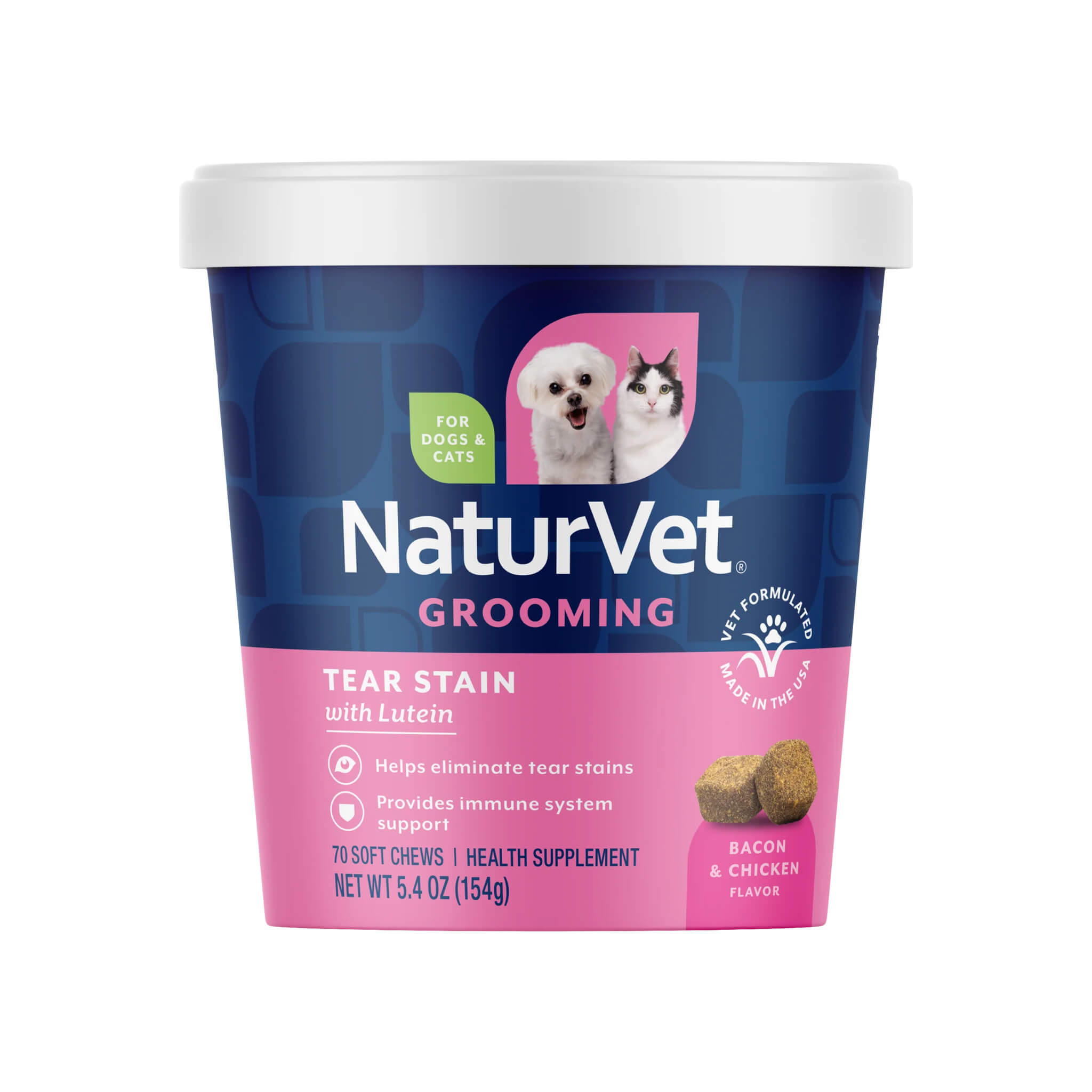 NaturVet Tear Stain Plus Lutein Supplement for Dogs & Cats