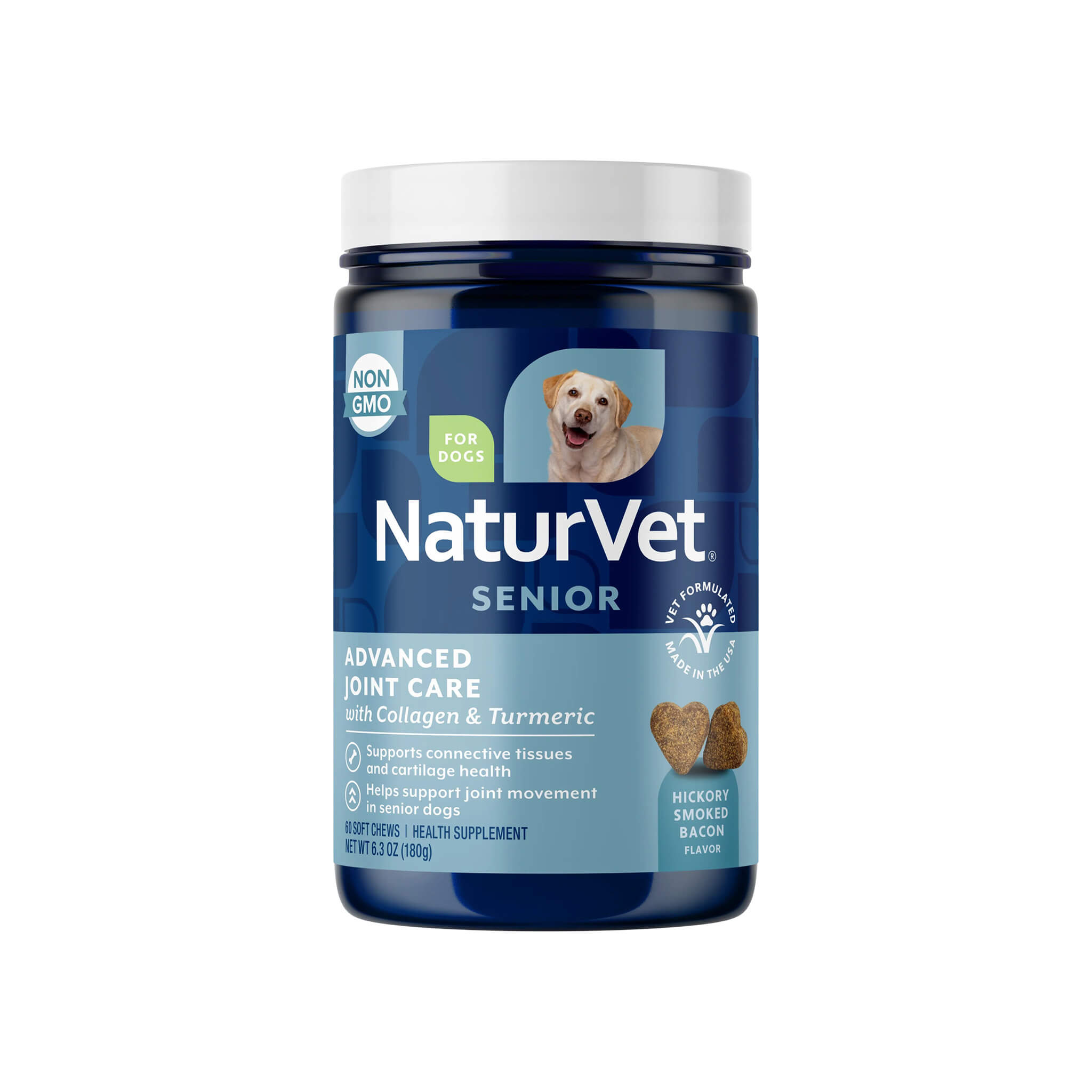 NaturVet Senior Advanced Joint Care With Collagen & Turmeric Soft Chews for Dogs