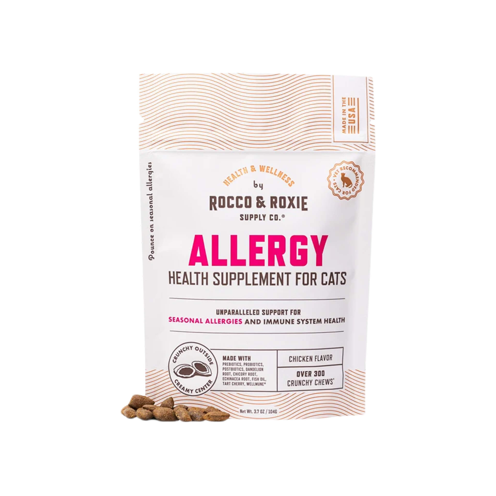 Rocco & Roxie Allergy Health Supplement Crunchy Chews for Cats