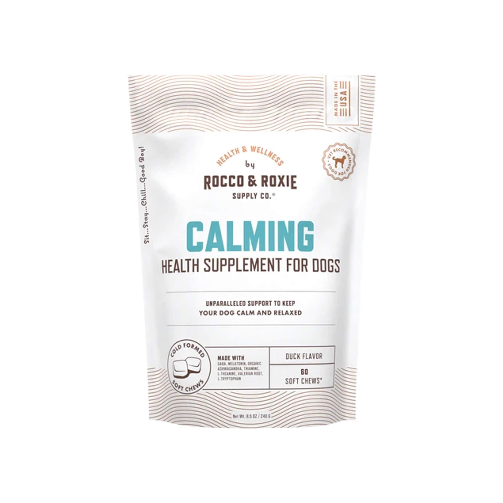 Rocco & Roxie Calming Health Supplement Soft Chews for Dogs