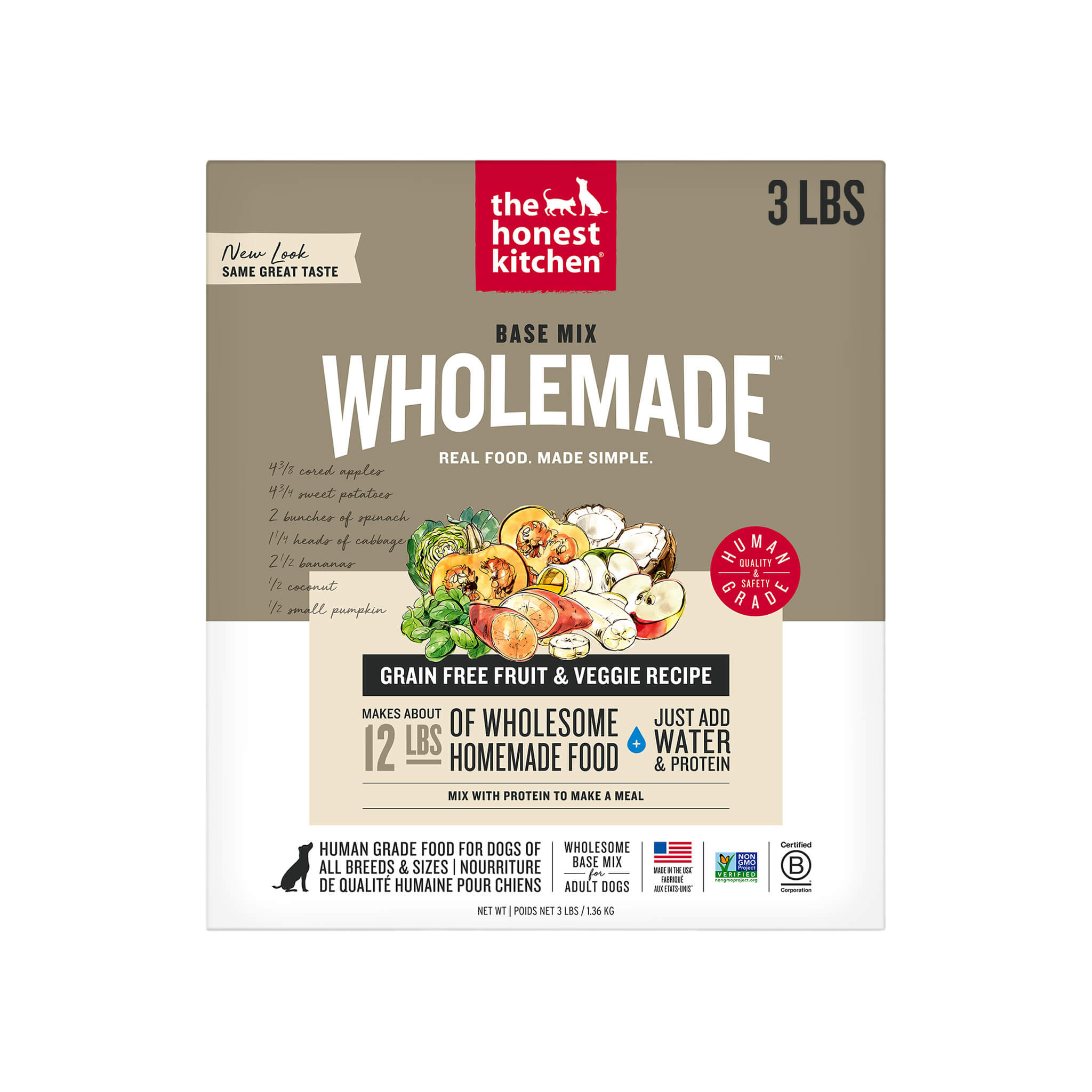 The Honest Kitchen Wholemade Grain Free Fruit & Veggie Base Mix Dog Food