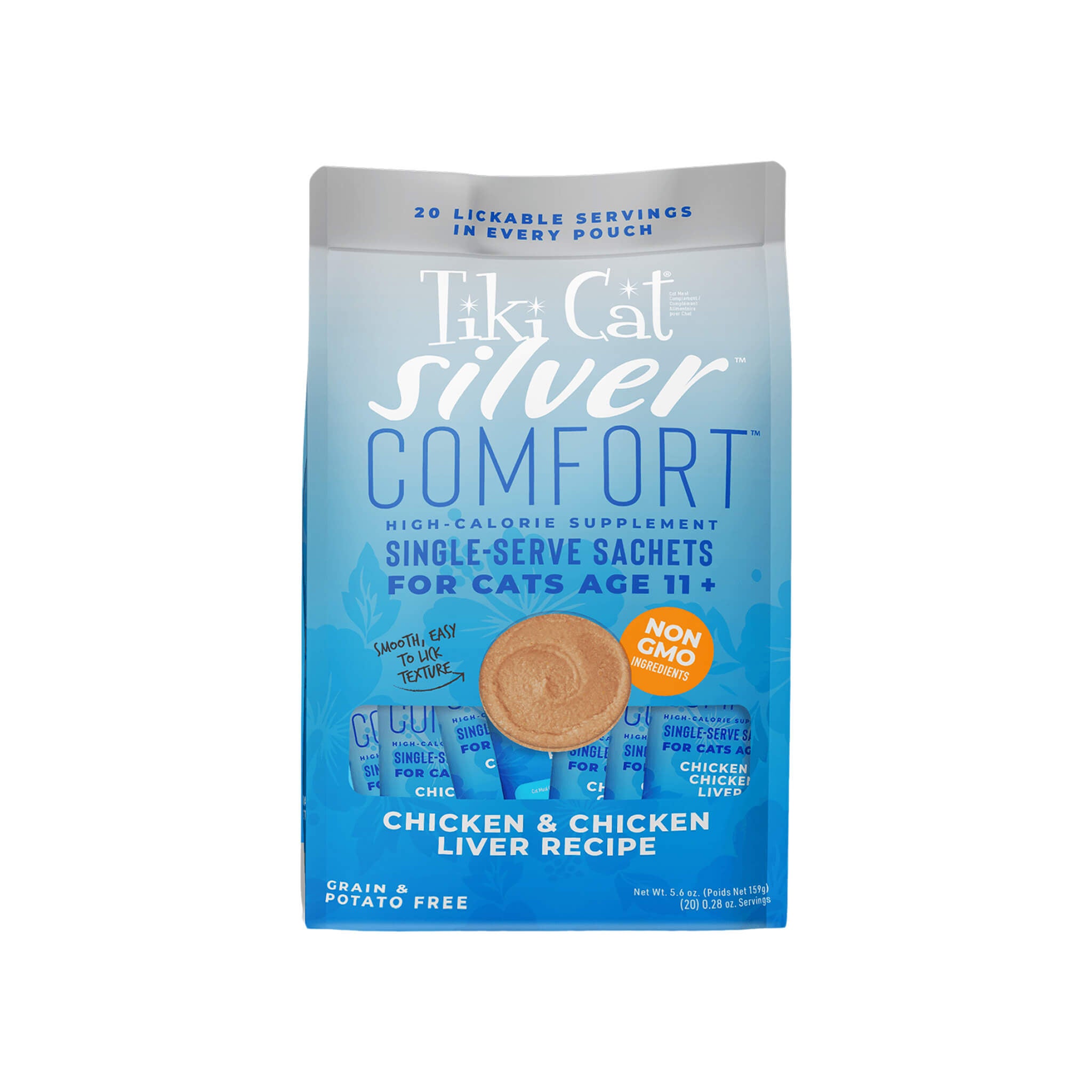 Tiki Cat Silver Comfort Lickable High Calorie Senior Cat Supplement Sachets