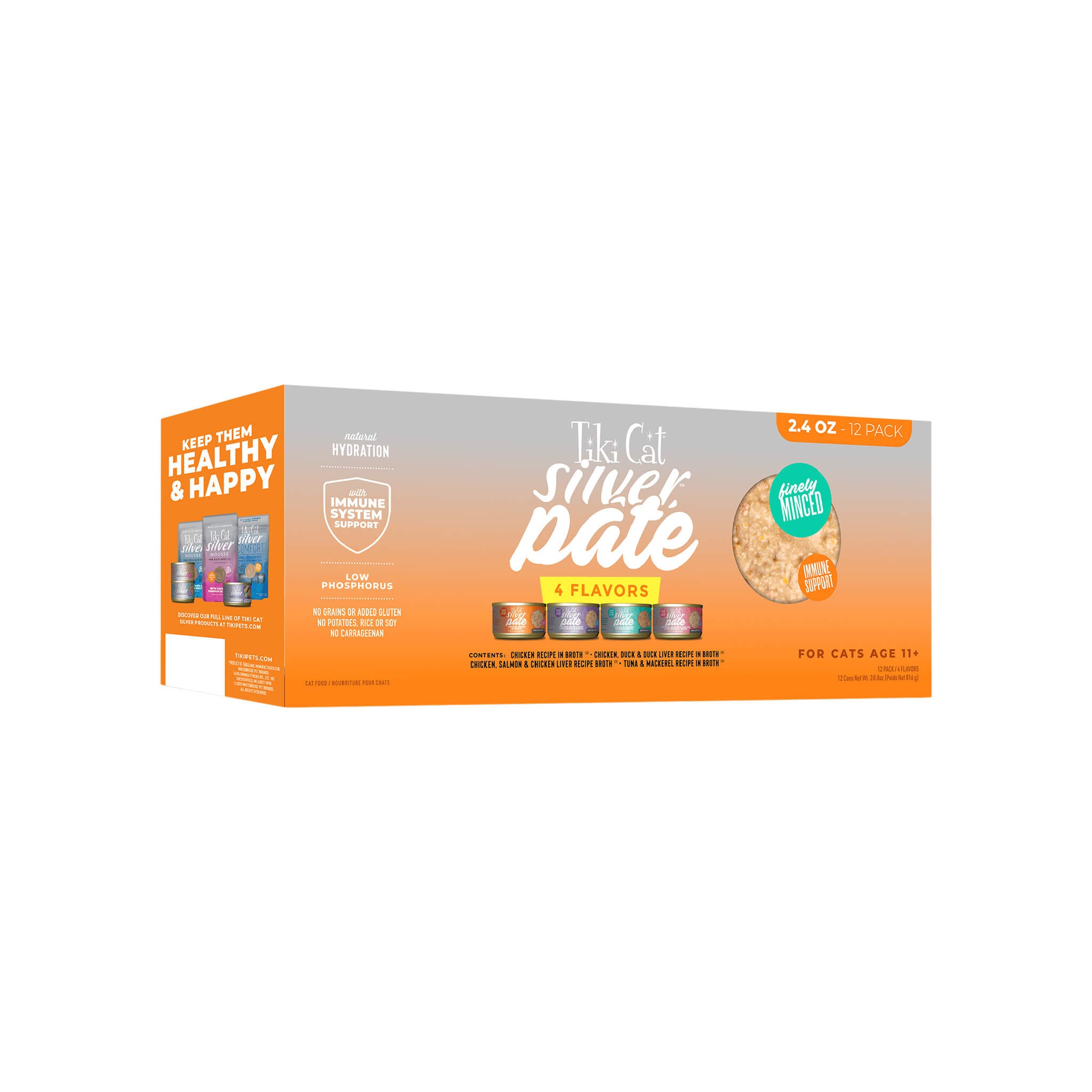 Tiki Cat Silver Pate Wet Cat Food for Senior Cats