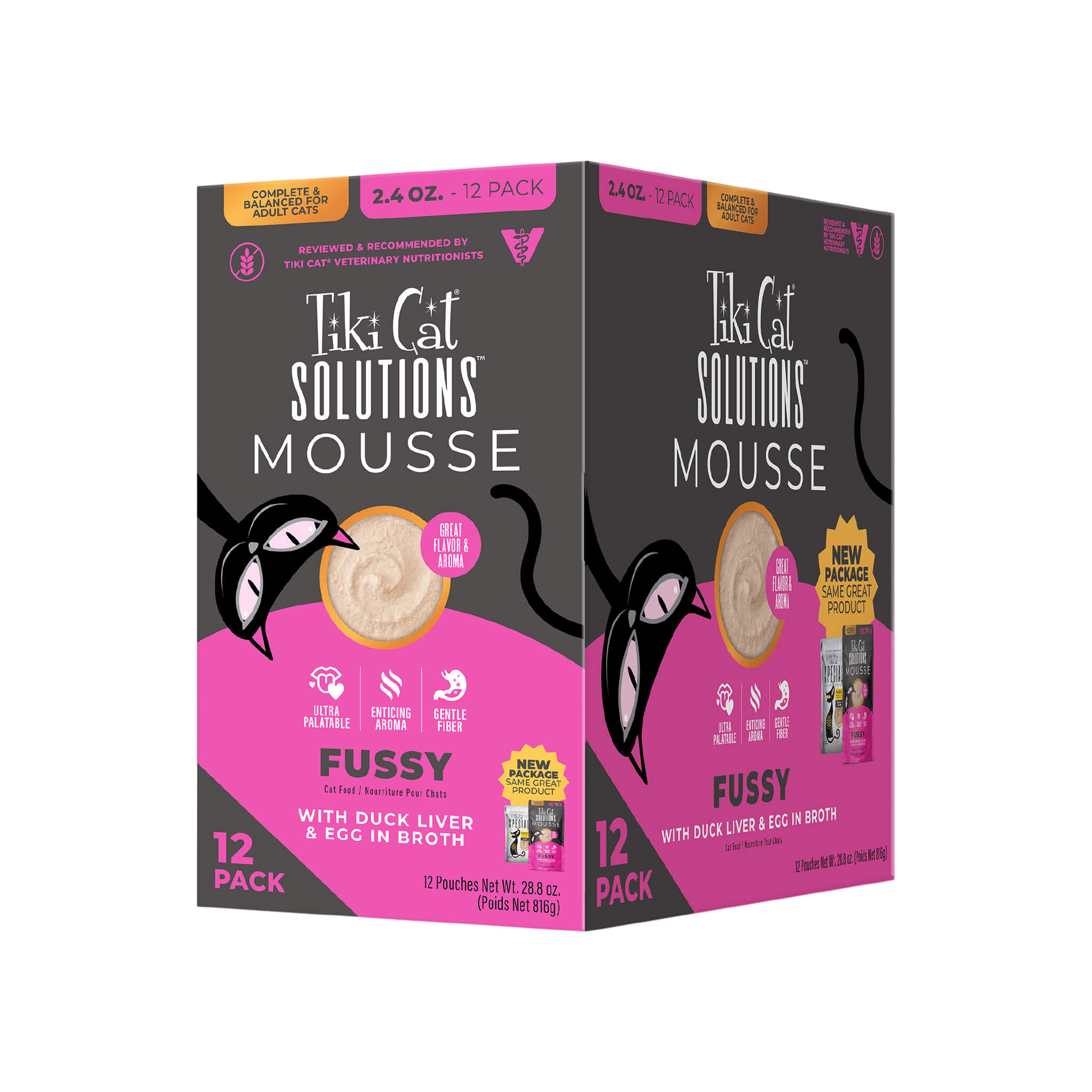 Tiki Cat Solutions Mousse Ultra Palatable Wet Cat Food for Fussy Eaters