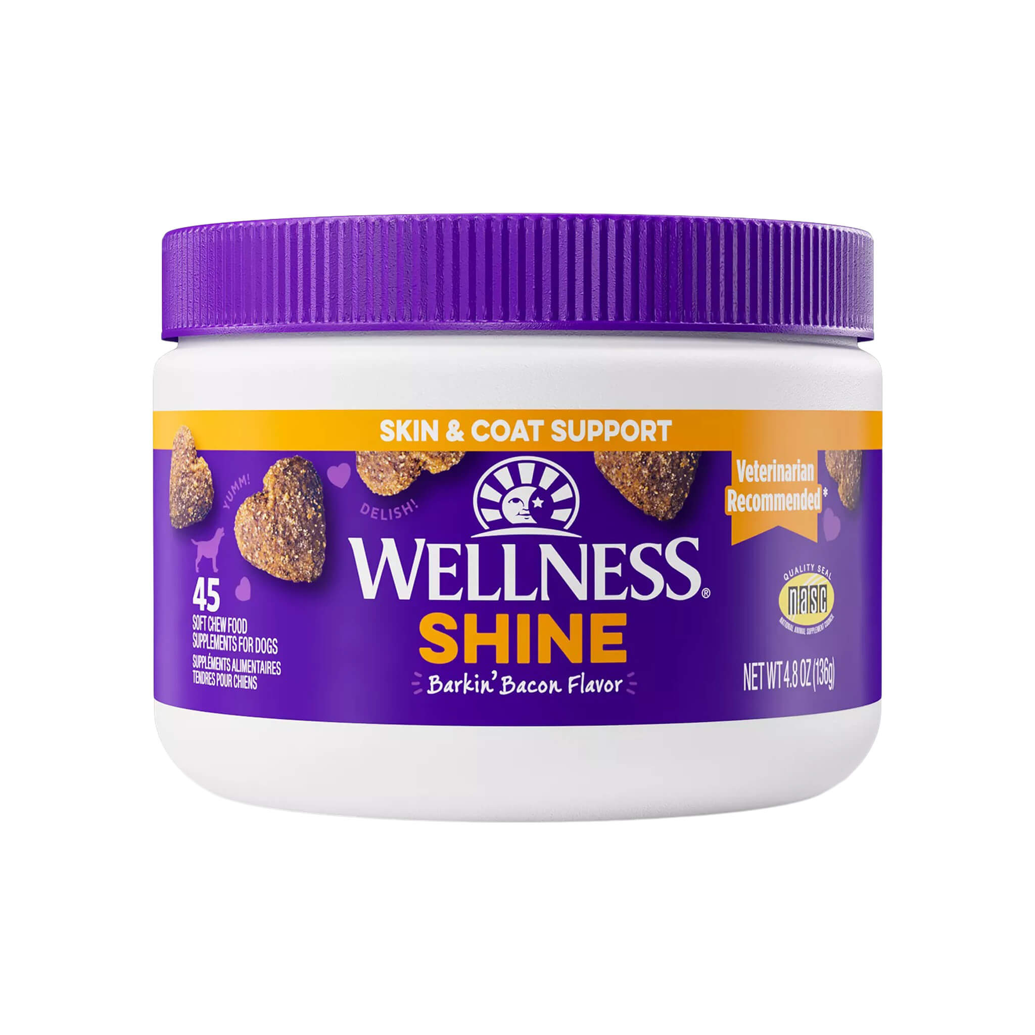 Wellness Shine Skin & Coat Support Soft Chews for Dogs