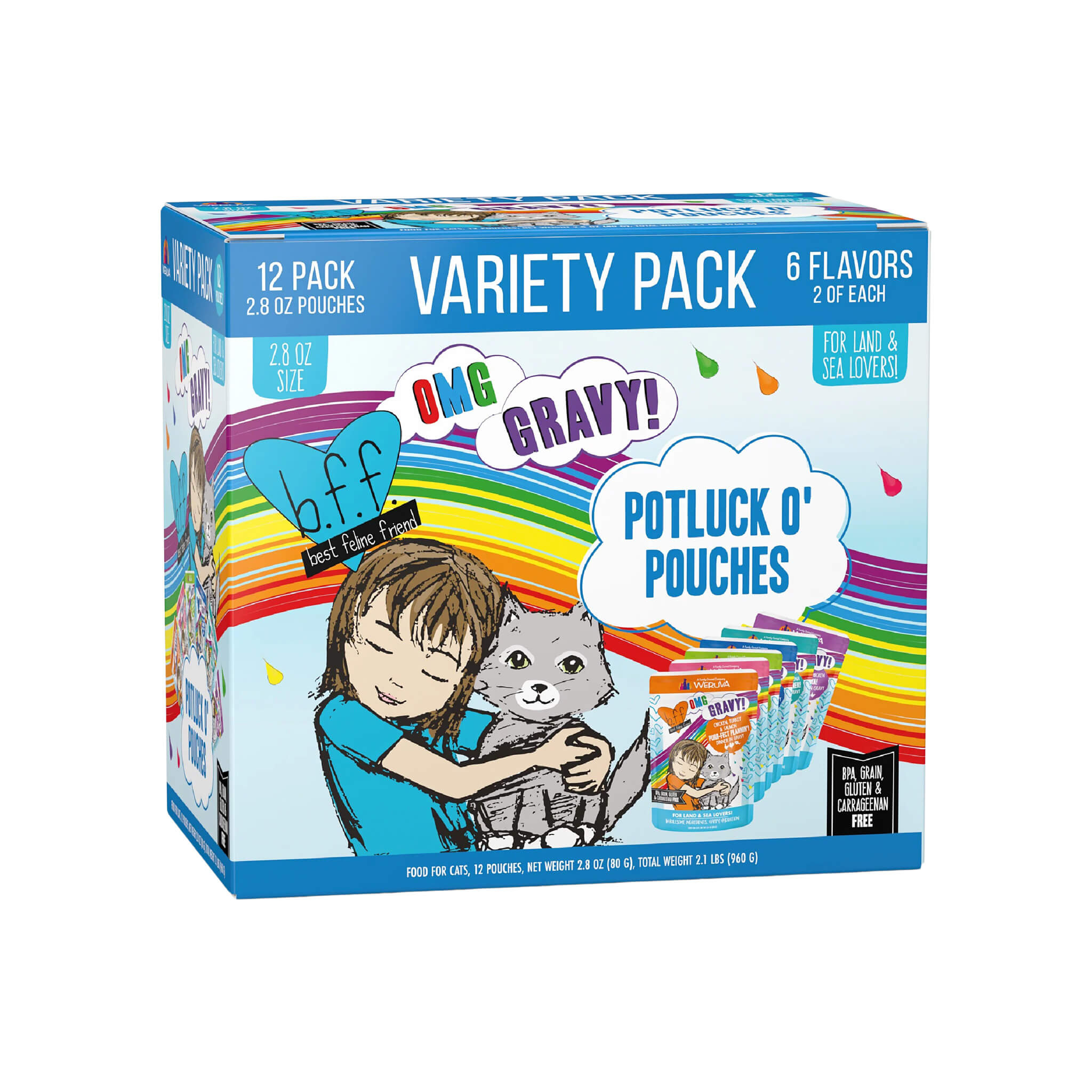 Best Feline Friend OMG Gravy! Grain Free Wet Cat Food Stew Pouches