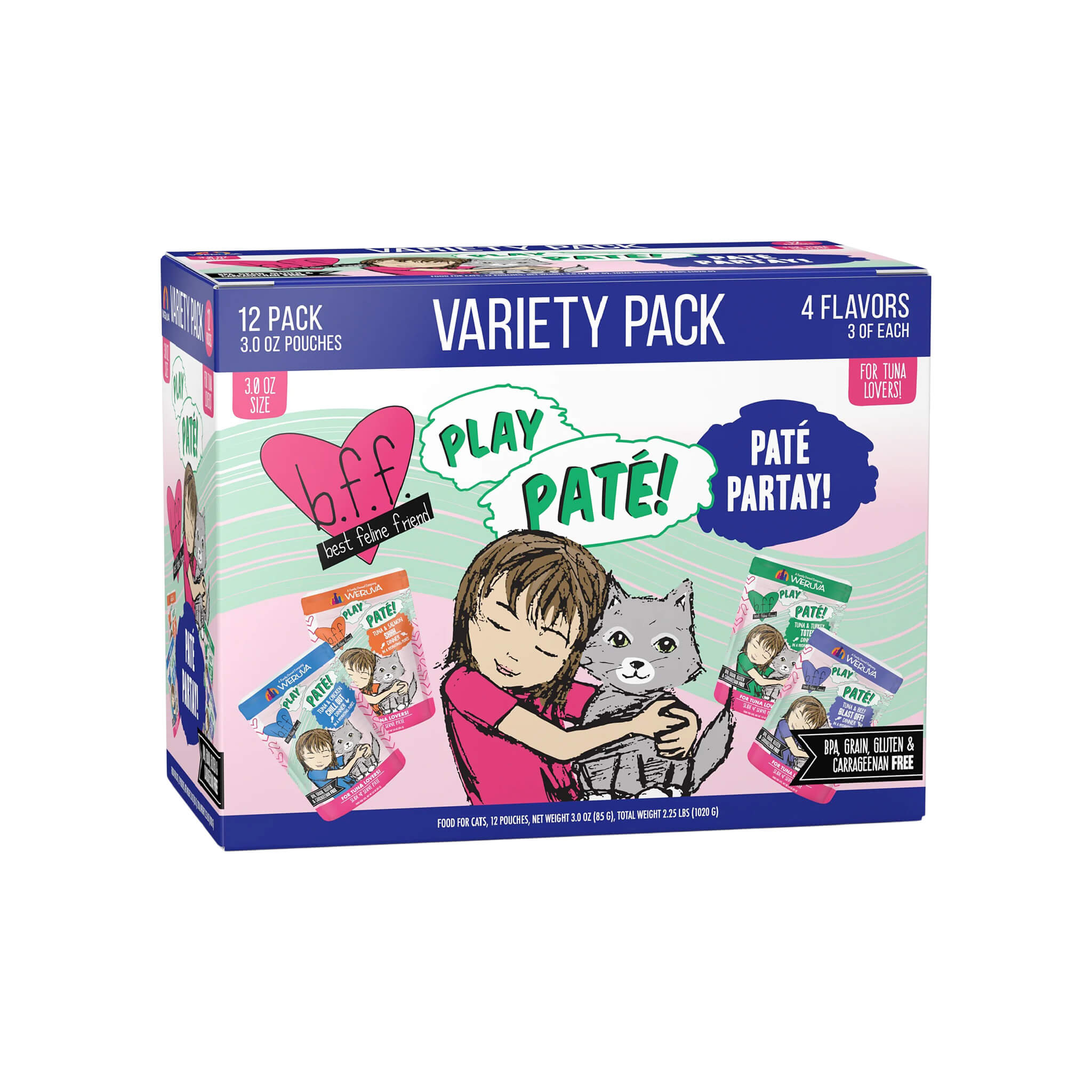 Best Feline Friend Play Pate! Grain Free Pate Wet Cat Food Pouches
