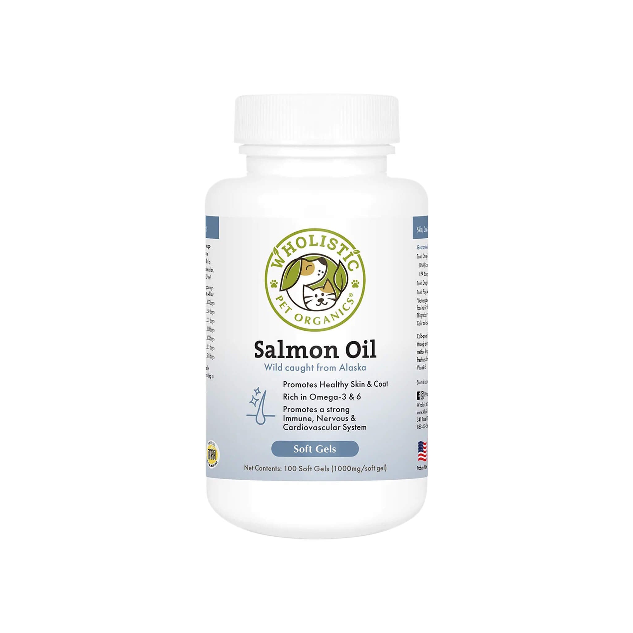 Wholistic Pet Organics Wild Salmon Oil for Dogs & Cats