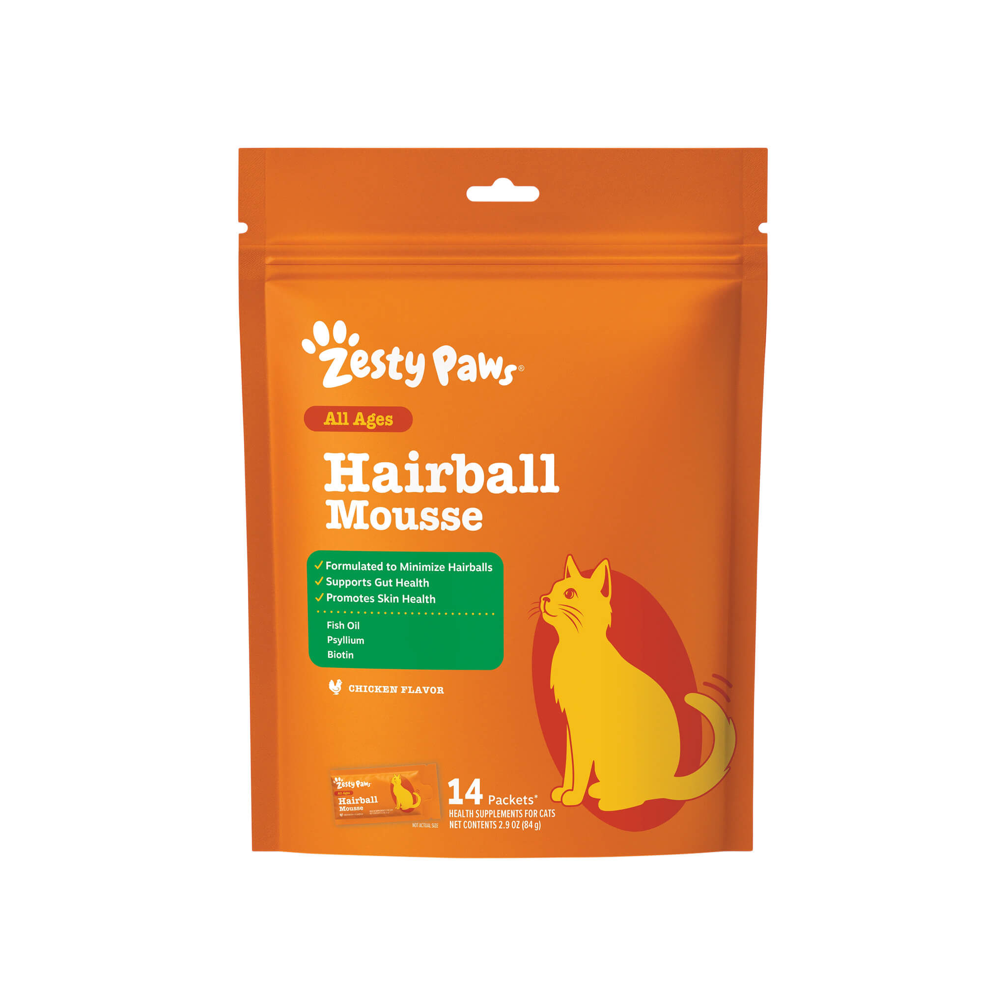Zesty Paws Hairball Cat Mousse Gut Health Supplement