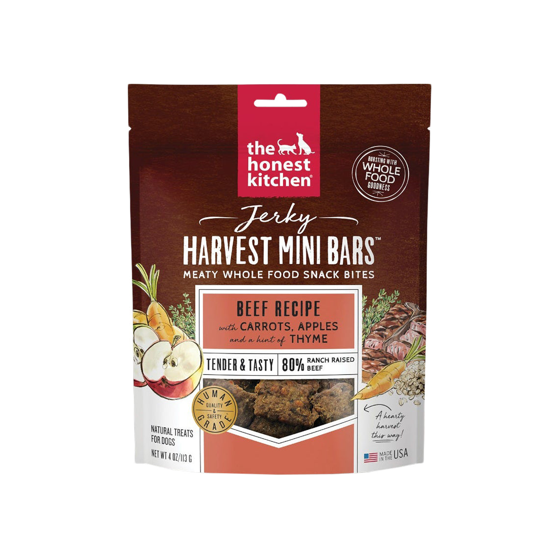 The Honest Kitchen Jerky Harvest Mini Bars 4 oz Treats for Dogs